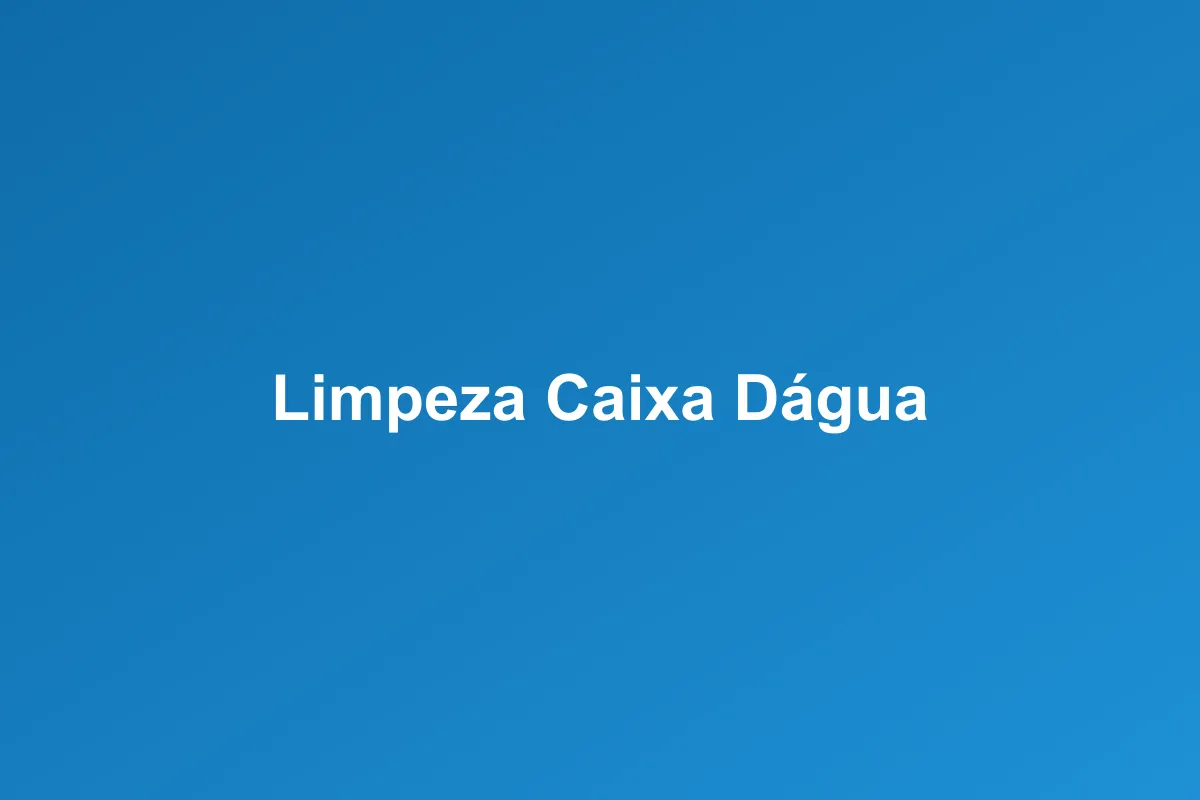 Limpeza de caixa d'água em São Caetano do Sul